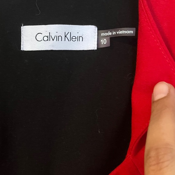 Calvin Klein | Women’s Vintage Red Midi Dress Size 10 - Picture 5 of 6